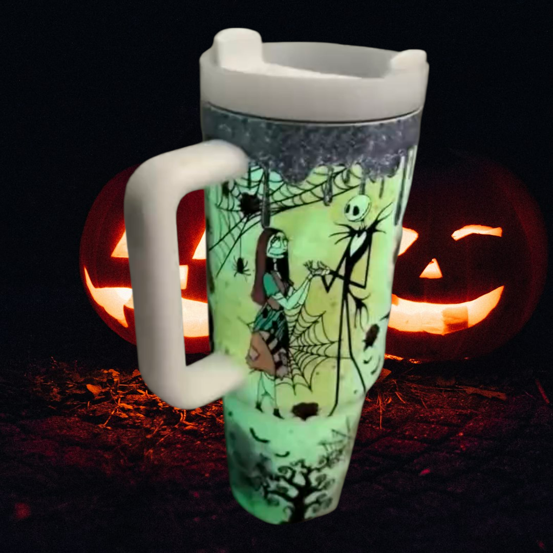 Nightmare Before Christmas Glow-in-the-Dark Halloween Tumbler – 40oz