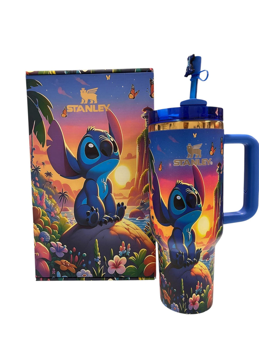 Custom Stitch Stanley Tumbler - Tropical Paradise Design 40 oz