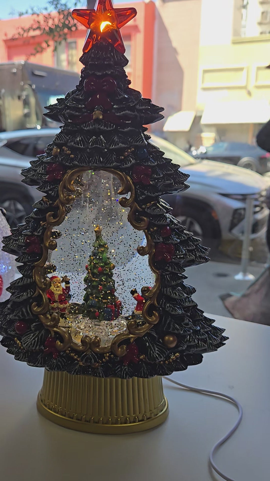 Enchanted Christmas Tree Snow Globe with LED Lights