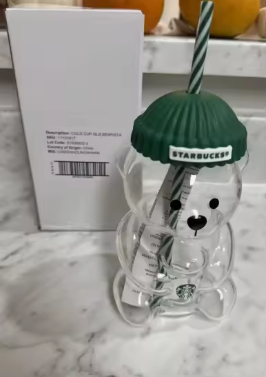 Bearista Starbucks Inspired Glass Cup Custom/Gift Manufacture