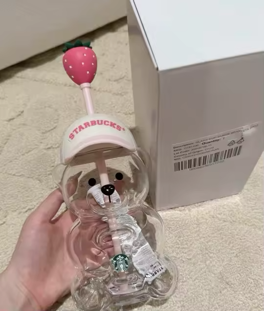 Strawberry Starbucks Inspired Glass Cup Custom/Gift Manufacture