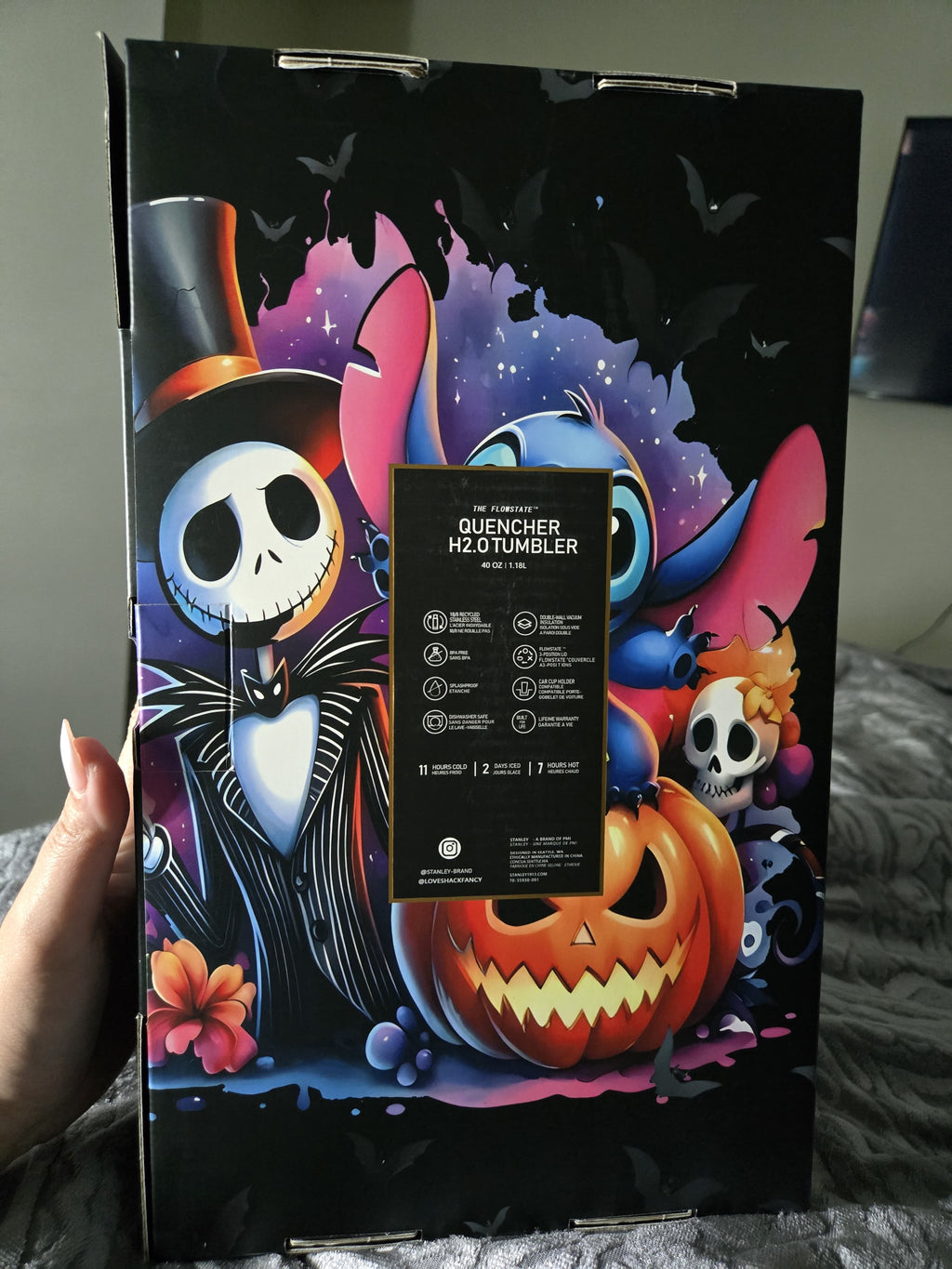 Nightmare Before Christmas vs Stitch. Halloween Edition Stanley cup