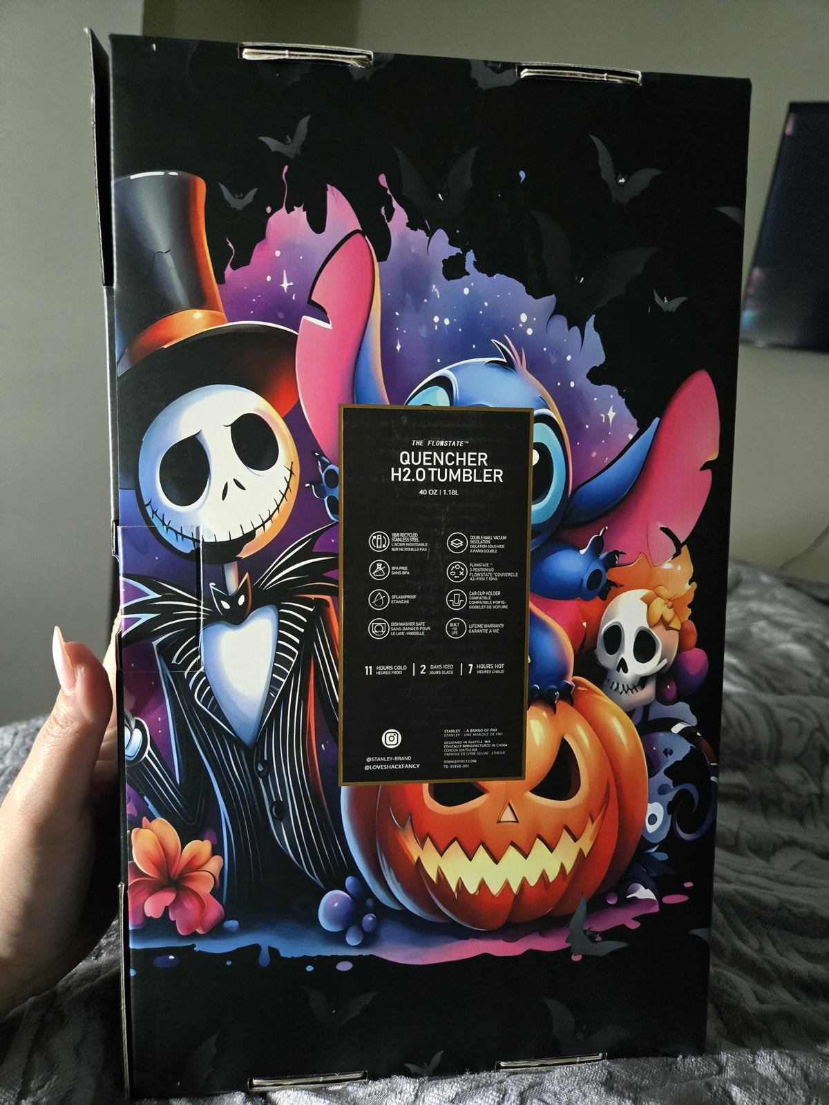 Nightmare Before Christmas vs Stitch. Halloween Edition Stanley cup