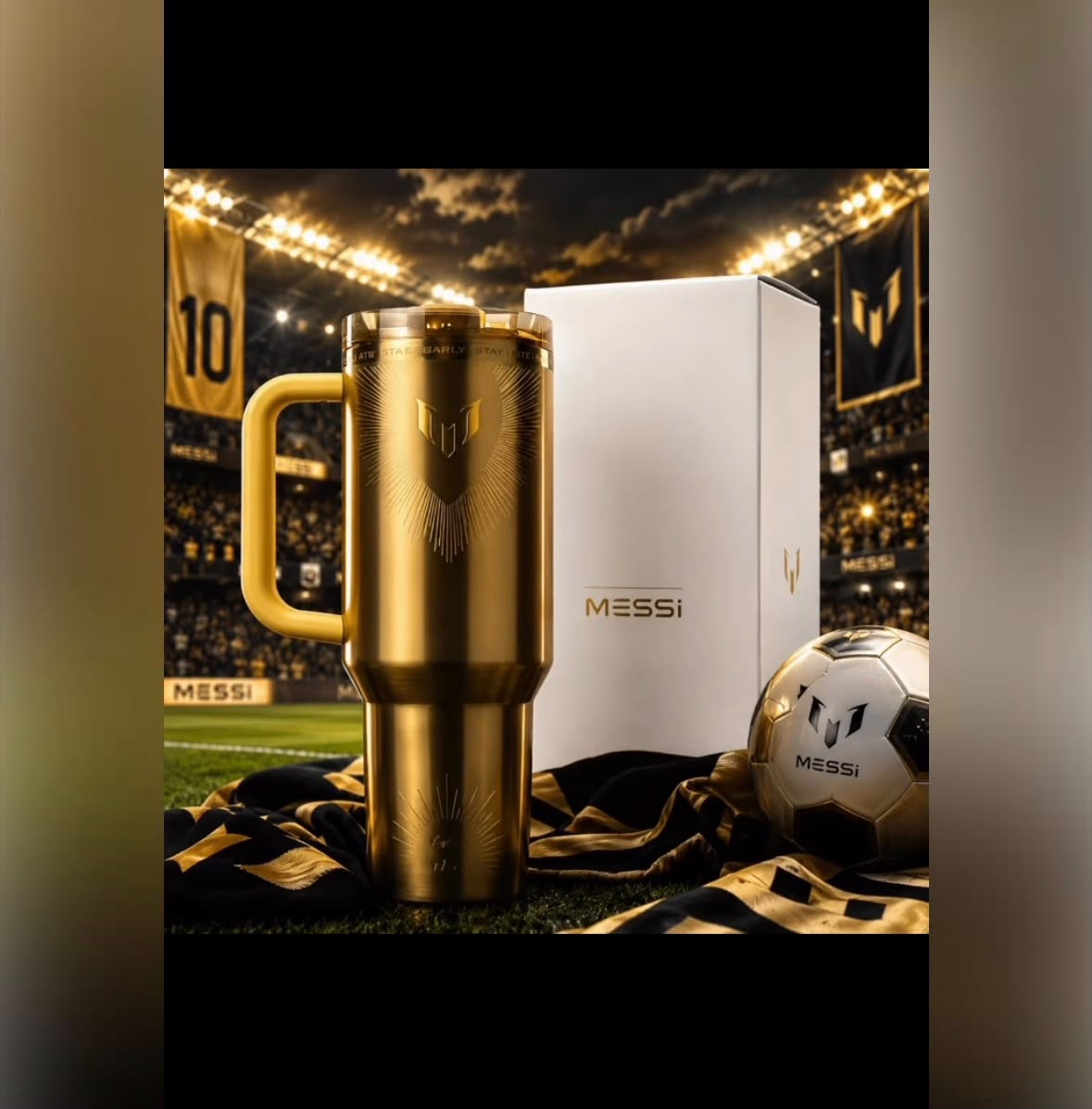 The Messi x Stanley IceFlow™ Tumbler | 40 OZ GOLD EDITION