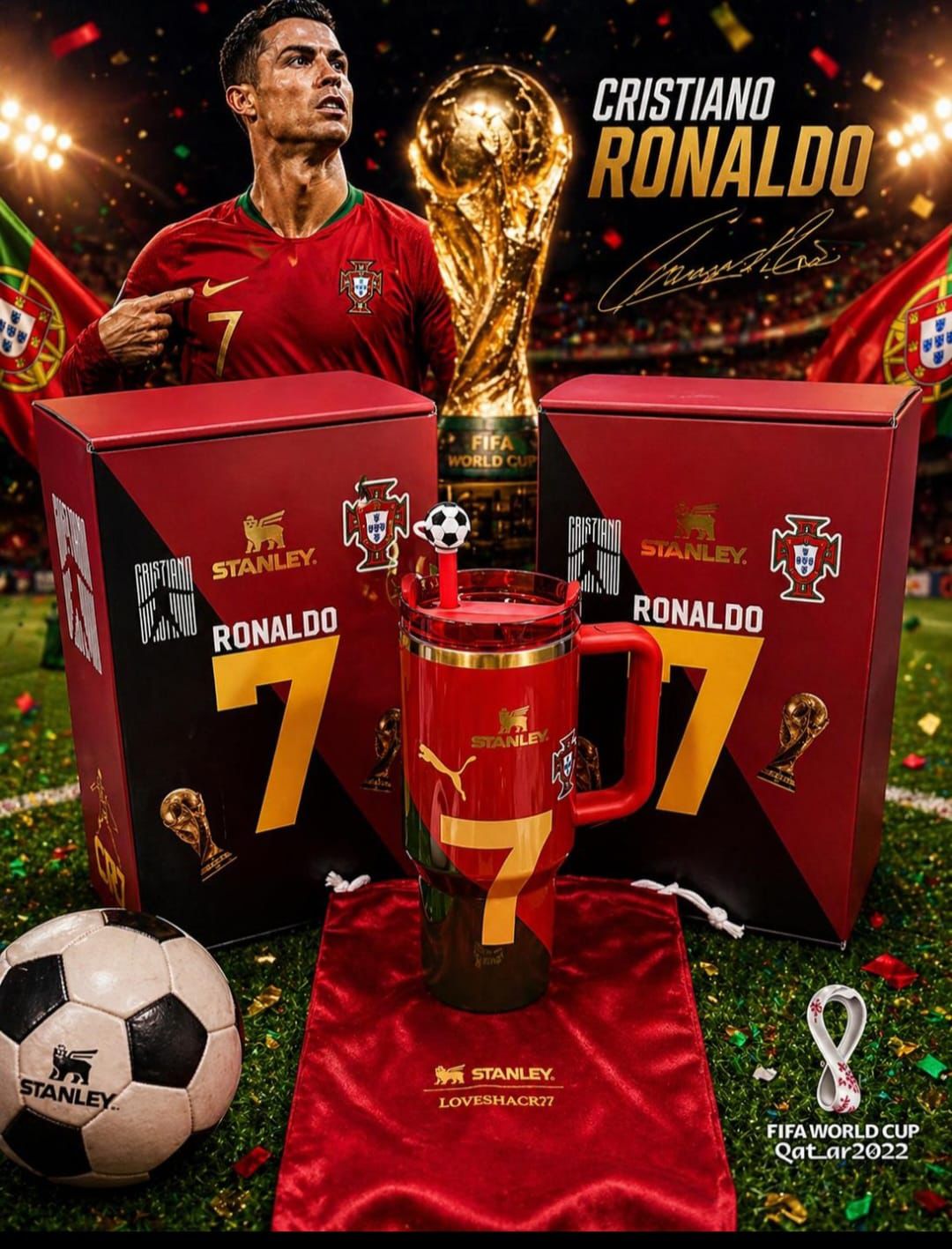 CR7 Limited Edition Stanley Cup – Portugal Edition 🇵🇹🔥