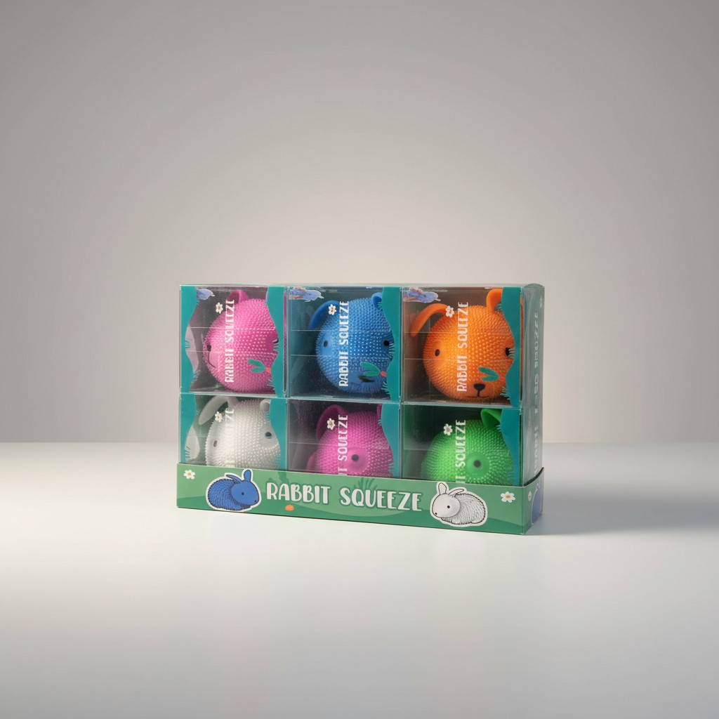 12 PCS Squeeze Toy Set – Assorted Cute Animal & Fruit Squishy Stress Relief Toys (Display Box)