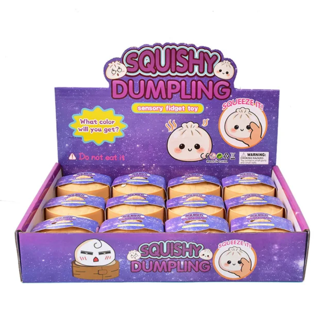 Case Glitter Squishy Dumpling Mystery Sensory Fidget Toy. 12 Pieces
