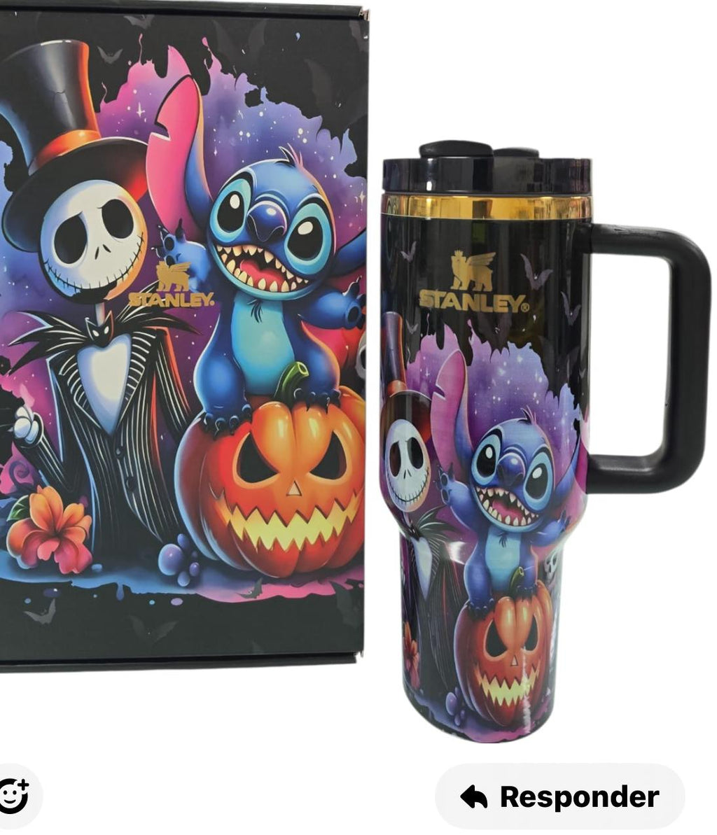Nightmare Before Christmas vs Stitch. Halloween Edition Stanley cup