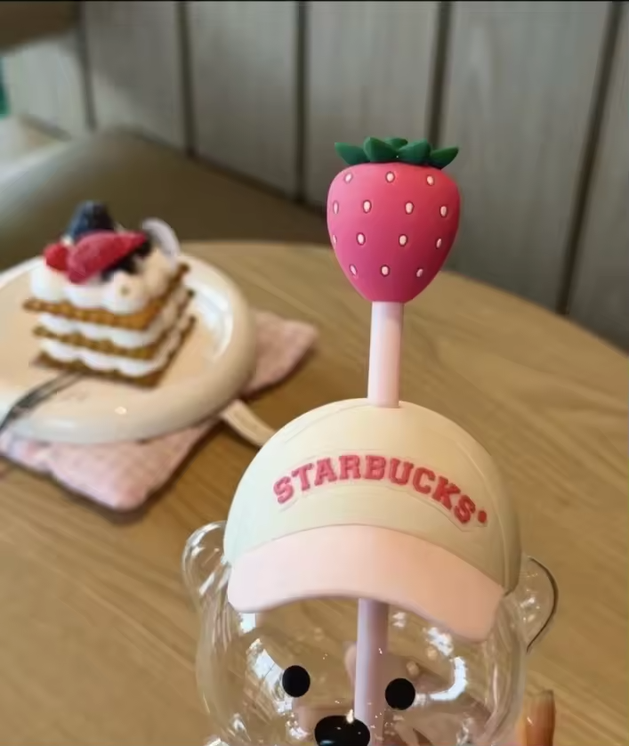 Strawberry Starbucks Inspired Glass Cup Custom/Gift Manufacture