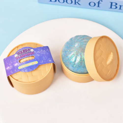 Case Glitter Squishy Dumpling Mystery Sensory Fidget Toy. 12 Pieces